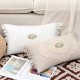 French lace pillow, all-cotton white ins square lumbar pillow, American sofa bedroom backrest cushion