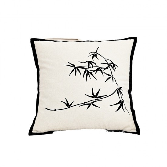 Black, lightly luxurious, vintage-style, high-quality embroidered pillowcases, Instagram-style, Nordic living room sofa and bed back cushions.