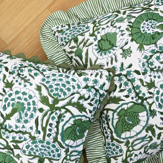 Cross-border Nordic ins printed ruffle skirt pillowcase Retro pastoral pillow covers for living room sofas