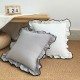Ins style pure cotton ruffled decorative pillow covers, princess-style Korean large lace square cushions
