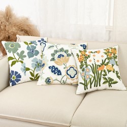 Cross-border Nordic ins towel-embroidered banana leaf sofa cushions, with a fresh, 3D pattern.