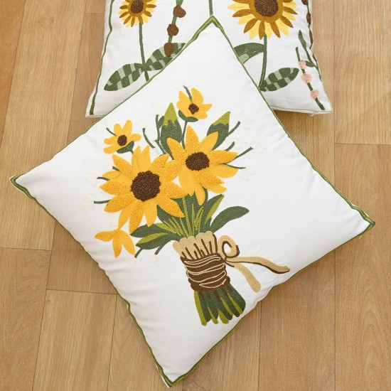 Simple embroidered pillows, simple quilted sofa and bedside lumbar support, modern minimalist INS pillowcases