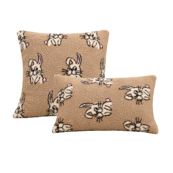 Refreshing lambskin jacquard pillow, floral sofa headboard lumbar support, modern ins pillowcase.