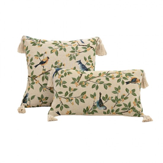European cotton and linen jacquard sofa cushion, living room lumbar pillow, American headboard cushion cover, large core pillow