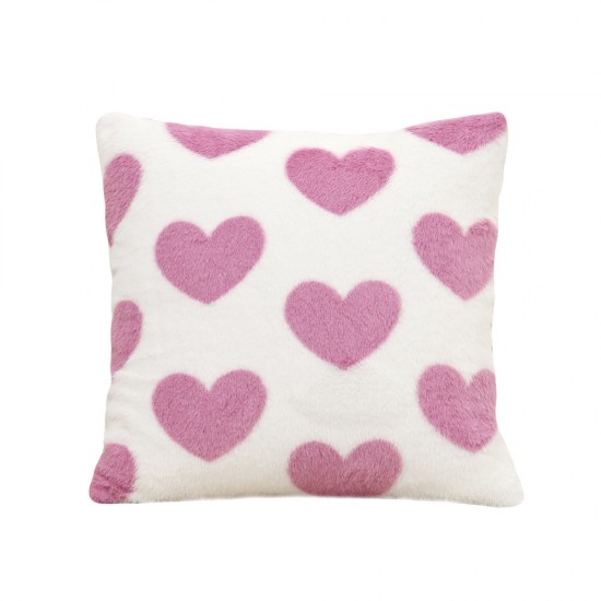 Cross-border Amazon Instagram Faux Rabbit Fur Solid Color Striped Plush Pillowcase, Single-Sided Cushion, Lumbar Pillow