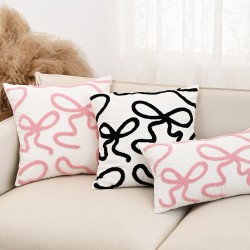 Cross-border Nordic INs cotton and linen flat embroidered Christmas tree, elk, and flower wreath pillowcases for sofa home decor