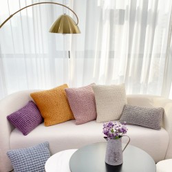 Cross-border Nordic INS twill velvet pillowcases, pompom chiffon lace pillows, living room sofa, bedroom party decor