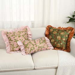 Cross-border Nordic ins mesh chenille pillowcase, small daisy lace, fresh floral pattern, home decor