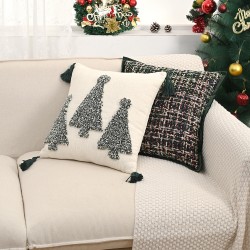 Cross-border ins, Christmas embroidered Christmas tree pillowcases, Chanel-style sequined living room sofa decorative cushions