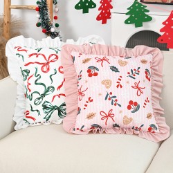 Cross-border Nordic Instagram 3D bow towel embroidered pillowcases, girly sofa, bedroom and living room decorative pillowcases