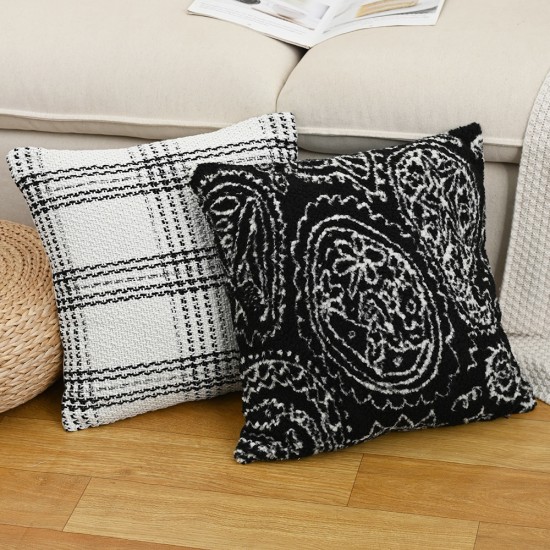 Cross-border Nordic ins chenille embroidered pillowcases for floral patterns for living room, sofa, and bedroom cushions.