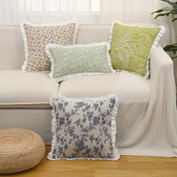 INS Cross-Border Embroidered Cherry Plush Flower Craft Pillowcase, Pink Home Sofa, Bedroom, Living Room Decor