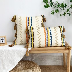Ins Bohemian pillow covers, tufted lumbar support for living rooms, sofas, and retro solid color cushion covers.