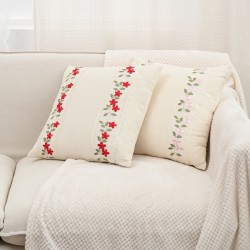 Christmas double-sided solid color simple corn corduroy corduroy pillows, sofa cushions, living room lumbar support pillows, bedside