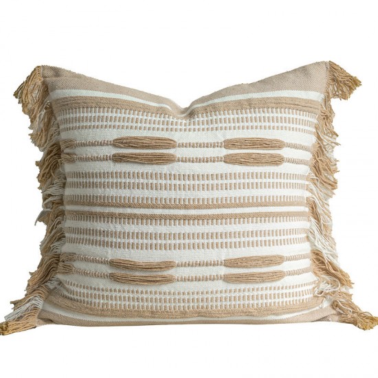 Nordic cotton and linen bohemian pillow, sofa, ins cream jacquard cushion cover, bedroom and homestay cushion