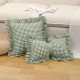 French plaid ruffled pillows, ins style, fresh modern square pillows, lumbar pillows, and sofa and bedroom backrests