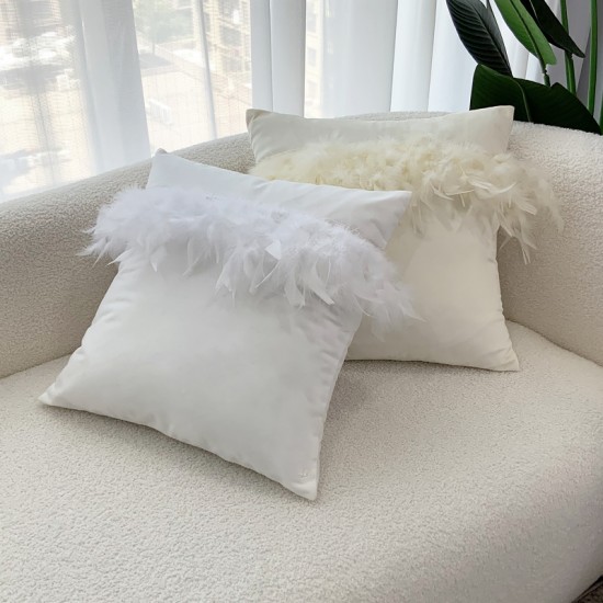 Ins solid color Nordic PU leather pillow covers, Amazon sofa, car, living room, and office soft furnishing lumbar support
