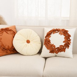 Cross-border Nordic light luxury vintage yarn-dyed pillow with core for living room sofa cotton and linen model room cushions on Amazon
