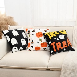 Hot-selling Halloween Day of the Dead embroidered cushion covers, pillowcases, pumpkin ghosts, home holiday decoration pillowcases