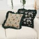 Nordic luxurious lace throw pillows, INSIZE cotton and linen floral sofa cushion covers, classic and elegant 3D embroidery