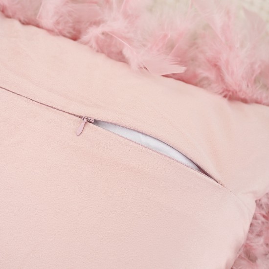 INS bow ribbon pillow, lumbar support, Dutch velvet, breathable and comfortable pillow, cute pink for girls.
