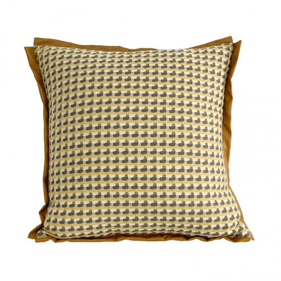 Modern minimalist Nordic leather pillow covers. Wholesale colorful cotton patchwork woven cushion covers