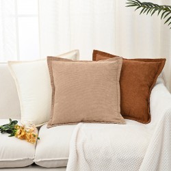 Nordic ins simple corduroy sofa living room cushions, cream-colored cushions for model room bedside pillow covers