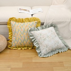 Cross-border Amazon INS plush cushions, INS Nordic minimalist solid color lambswool sofa cushion covers, bedroom cushions.