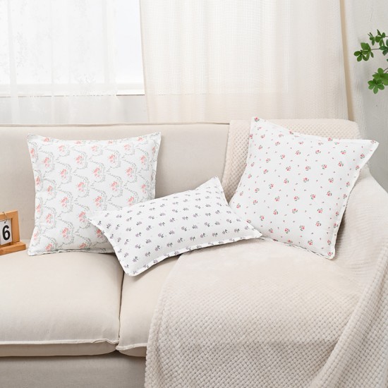 Cross-border Nordic INSIZE chain-embroidered jacquard throw pillow covers, floral and bird twill cushion covers, living room sofa fabrics