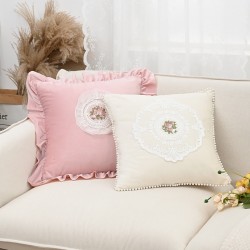 Cross border Nordic INS towel embroidery  cute sofa and bedroom cushion with star and bow pattern. Cross border Nordic INS towel embroidery  cute sofa and bedroom cushion with star and bow pattern.