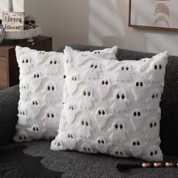 In stock! Cross-border Halloween pumpkin ghost plush embroidered pillowcase