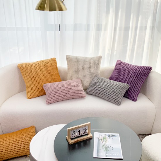 Cross-border Nordic INS twill velvet pillowcases, pompom chiffon lace pillows, living room sofa, bedroom party decor