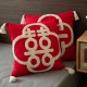 Cross-border Nordic ins botanical and floral chenille jacquard pillowcase, pastoral cushion, living room sofa decorative pillow