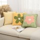 Nordic ins fresh polka dot plaid floral pillow with core, living room sofa, cotton and linen cushion, model room cushions.
