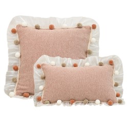 Nordic living room sofa pillowcase  small daisy flower  bay window cartoon girl pillow  bedside cushion Nordic living room sofa pillowcase  small daisy flower  bay window cartoon girl pillow  bedside cushion