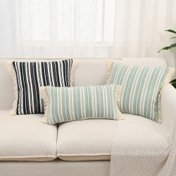 Nordic ins, sofa pillows, Chanel-style tassel pillows, Wabi-sabi-style, black and white long lumbar pillows for living rooms