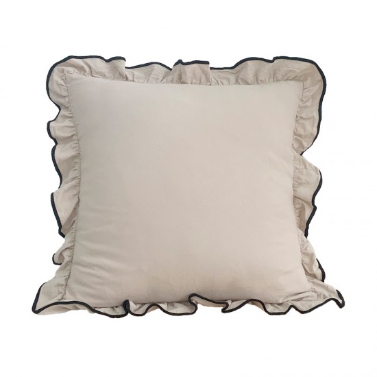 Ins style pure cotton ruffled decorative pillow covers, princess-style Korean large lace square cushions