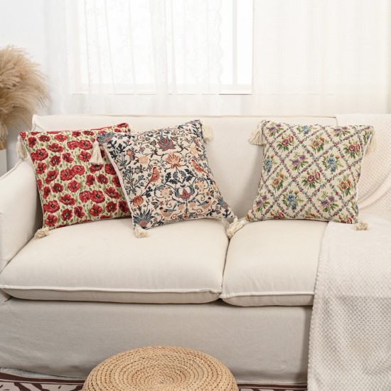 European cotton and linen jacquard sofa cushion, living room lumbar pillow, American headboard cushion cover, large core pillow