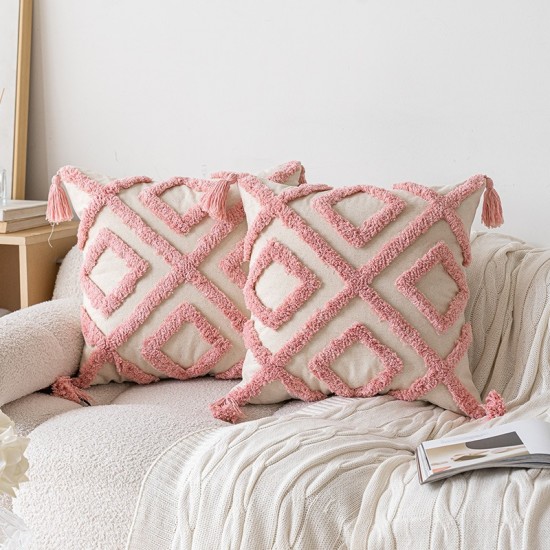 Nordic French luxury lace cushions. INDS cotton and linen floral sofa cushion covers with classic and elegant 3D embroidery.