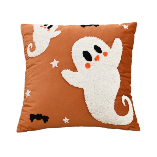 Cross-border Halloween ghost embroidered pillows, home holiday decoration sofa cushions, living room plush creative cushions