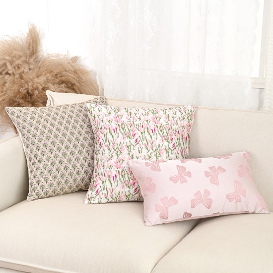 Cross-border Nordic INS retro striped polyester-cotton yarn-dyed jacquard throw pillows, vintage tassel tassel sofa cushions.