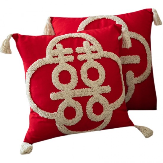 Cross-border Nordic ins botanical and floral chenille jacquard pillowcase, pastoral cushion, living room sofa decorative pillow