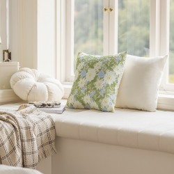 Nordic light luxury heavy-duty 3D floral pillows, hand-sewn Dutch velvet, elegant solid color sofa cushion covers