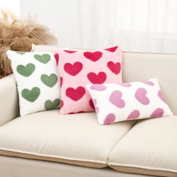 Cross-border Amazon Instagram Faux Rabbit Fur Solid Color Striped Plush Pillowcase, Single-Sided Cushion, Lumbar Pillow
