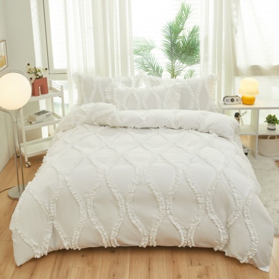 White lace short kitchen curtains, American gauze curtains, half-curtains, bay window curtains, Velcro-style hole-free partitions, coffee door curtains