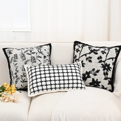 Tufted pillows, ethnic style pillowcases, home decor, living room sofa and bed cushions, removable and washable cotton and linen lumbar support pillows