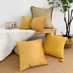 Modern minimalist Nordic leather pillow covers. Wholesale colorful cotton patchwork woven cushion covers