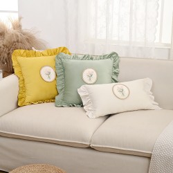 Cross-border Nordic ins retro tulip bouquet ruffled skirt pillow Home Decor: Sofa, Living Room, Bed
