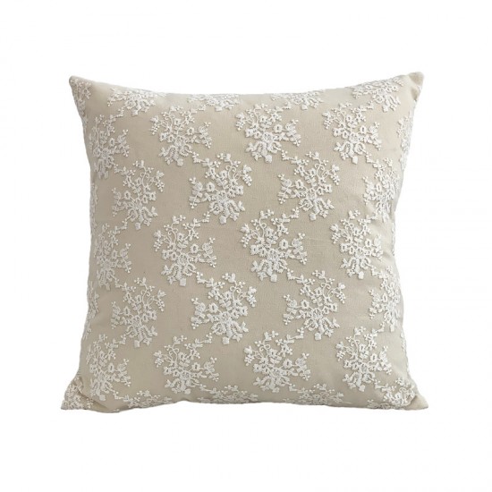 French light luxury mesh lace pillow, ins cotton and linen floral sofa cushion cover, dual-use bow lumbar pillow