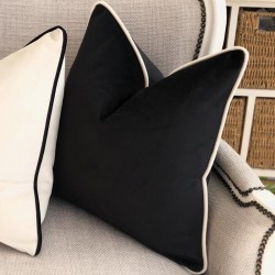 Amazon's best-selling black and white velvet pillow covers, simple Dutch velvet with rope-trimmed ins solid color cushion backrests